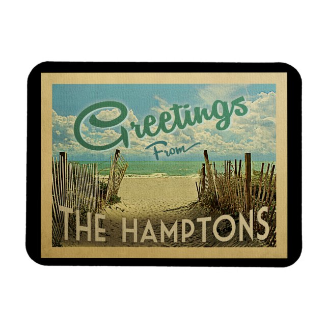 Hamptons Magnet Beach Vintage Reise (Horizontal)