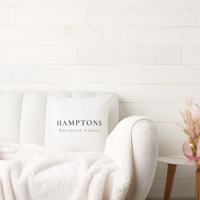 Hamptons Personalized Preppy Custom Text  Kissen (Liege)