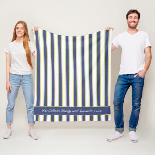 Hamptons Streifen für die Marine und die Weißen Bo Fleecedecke