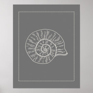 Hamptons Style Spiral Muschel Print Poster