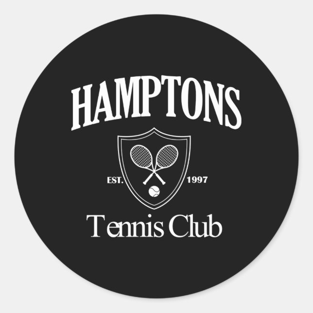 Hamptons Tennis Club Preppy Style Ästhetik Runder Aufkleber (Vorderseite)