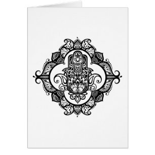 Hamsa avec le griffonnage ethnique d'ornements