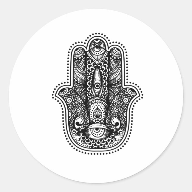 Hamsa Die Hand der Göttin Runder Aufkleber (Vorderseite)