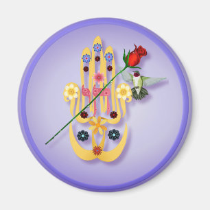 Hamsa et magnet de fleurs