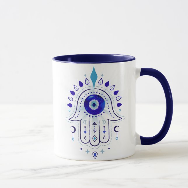 Hamsa Evil Eye Hand Tasse (Rechts)
