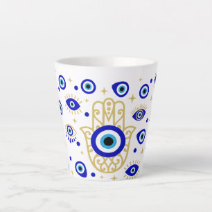 Hamsa Evil Eye Latte Tasse