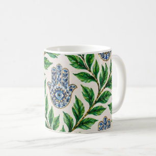Hamsa Eye Botanisch Kaffeetasse