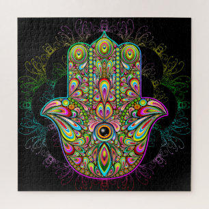 Hamsa Fatma Hand Psychedelic Art