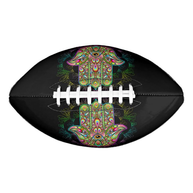 Hamsa Fatma Hand Psychedelic Art Football (Vorderseite)