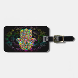 Hamsa Fatma Hand Psychedelic Art Gepäckanhänger