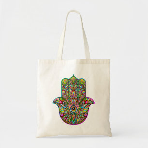Hamsa Fatma Hand Psychedelic Art Tragetasche