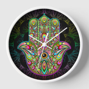 Hamsa Fatma Hand Psychedelic Art Uhr