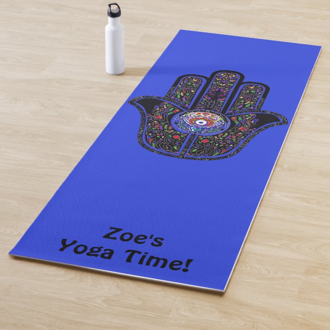 Hamsa für gute Schwingungen Ihr Name Yoga Mat Yogamatte (Beispiel)