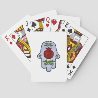 Hamsa, Granatapfel, hellblau, gestanztes Glas Zazz Spielkarten