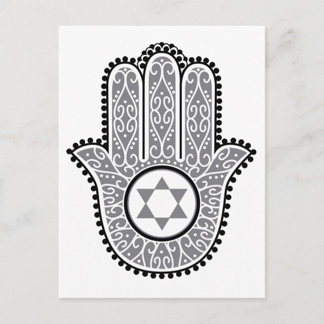 hamsa_gray.jpg postkarte (Vorderseite)