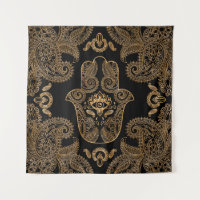 Hamsa Hand Black and gold Ornament