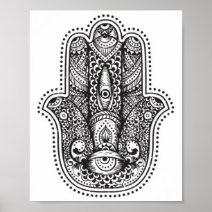 Hamsa-Hand der Fatima Orientalisch Islamisches Sym Poster