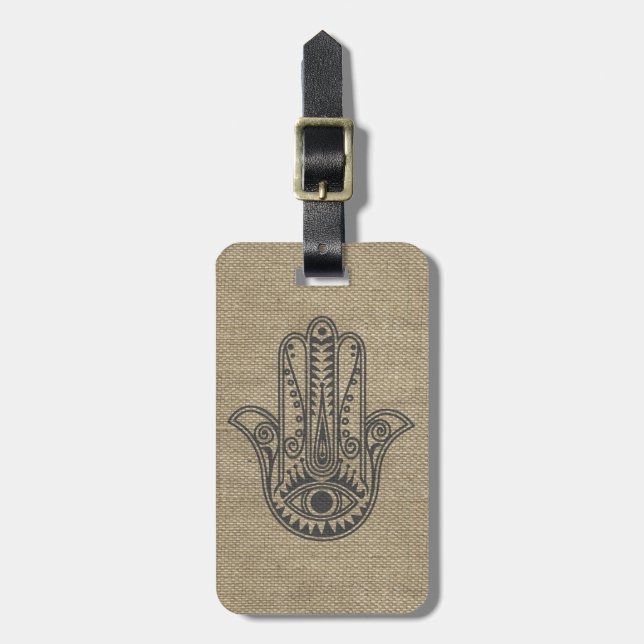 HAMSA Hand des Fatima-Symbols Amulet Gepäckanhänger (Vorderseite vertikal)