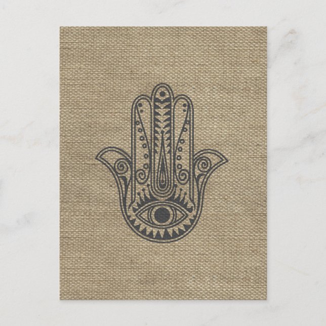 HAMSA Hand des Fatima-Symbols Amulet Postkarte (Vorderseite)
