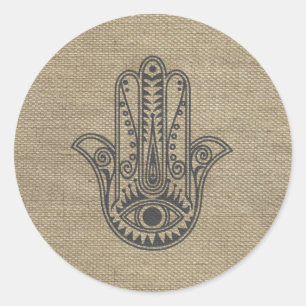 HAMSA Hand des Fatima-Symbols Amulet Runder Aufkleber
