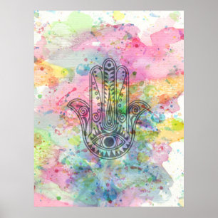 HAMSA Hand des Fatima-Symbols Poster