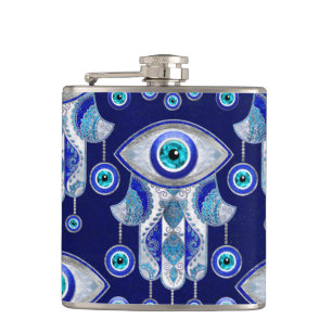 Hamsa Hand-Evil Eye Pattern Flachmann