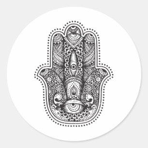 Hamsa-Hand Fatima Oriental Islamisches Symbol Yoga Runder Aufkleber
