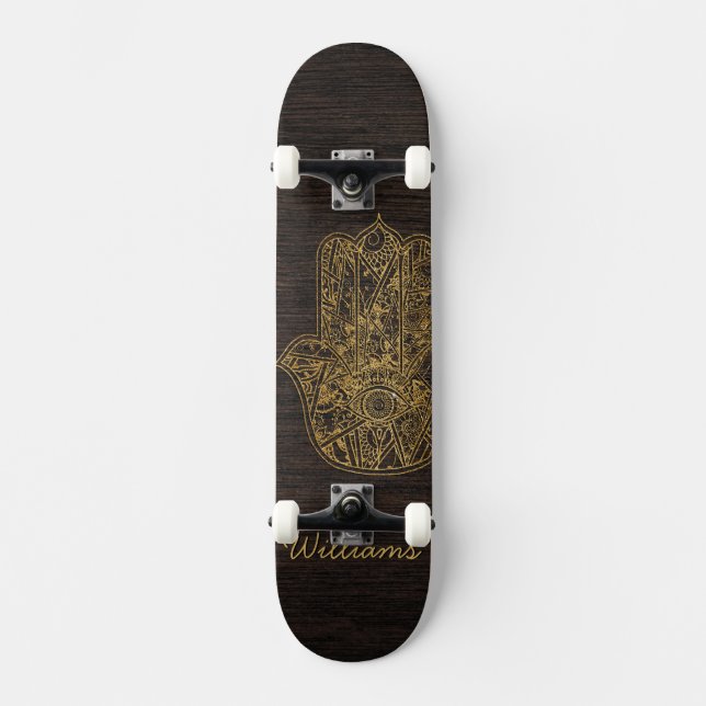 HAMSA Hand Fatima Symbol Amulet Design Skateboard (Vorderseite)