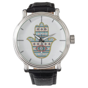 HAMSA Hand Fatima Symbol Amulet, Stamm Aztec Armbanduhr