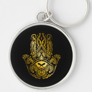 Hamsa Hand Golden Arabic Amulet Schlüsselanhänger