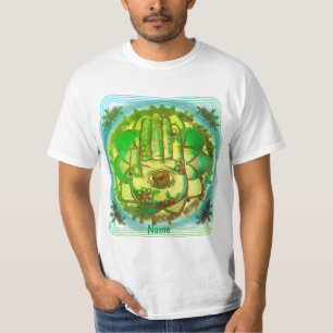 Hamsa Hand Green Lotus T - Shirt
