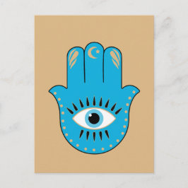 Hamsa Hand griechisches Evil Eye Blue Postkarte