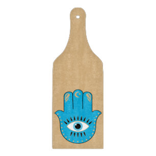 Hamsa Hand griechisches Evil Eye Blue Schneidebrett