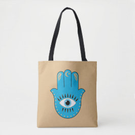 Hamsa Hand griechisches Evil Eye Blue Tasche