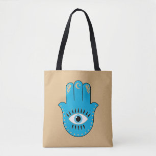 Hamsa Hand griechisches Evil Eye Blue Tasche