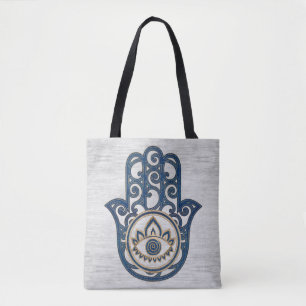 Hamsa Hand - Hand des Fatima-Blauholzes Tasche