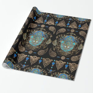 Hamsa Hand-Hand-Hand-Fatima-Ornament Geschenkpapier