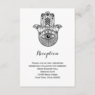 Hamsa-Hand-Hochzeitsempfang Info-Karte Einladung