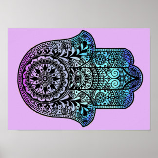 Hamsa Hand Ombre Print Poster