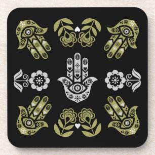 Hamsa-Hand-Schutz-Kunst Getränkeuntersetzer