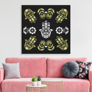 Hamsa-Hand-Schutz-Kunst Leinwanddruck