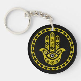 Hamsa-Hand-Schutz-Kunst Schlüsselanhänger