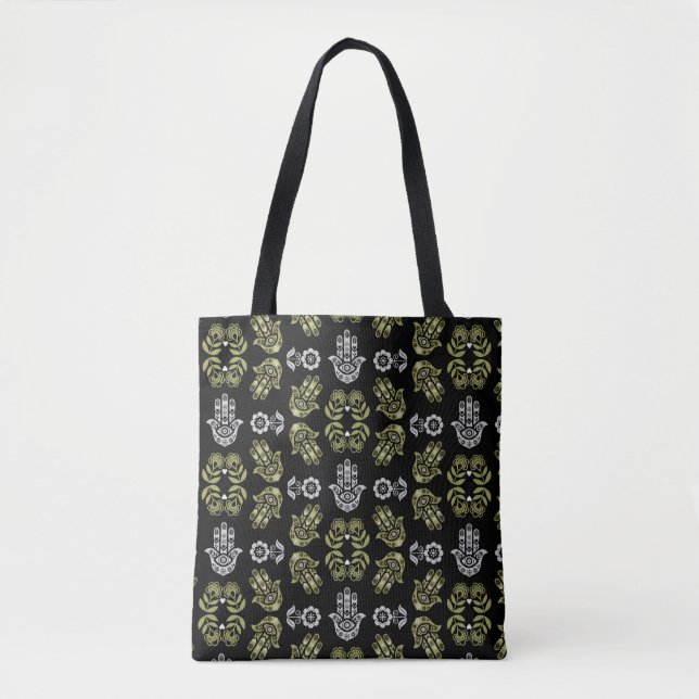 Hamsa-Hand-Schutz-Kunst Tasche (Vorderseite)