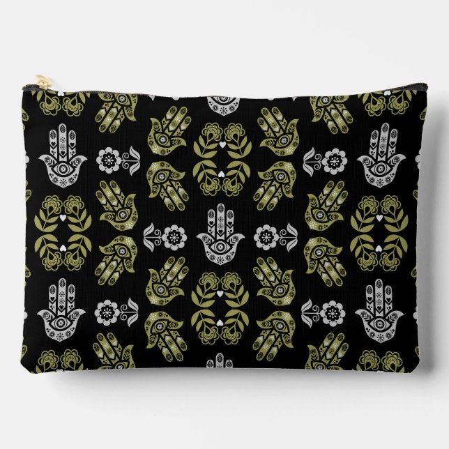 Hamsa-Hand-Schutz-Kunst Zubehörtasche (Vorderseite)