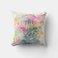 HAMSA Hand Symbol Farbige Wasserfarbe