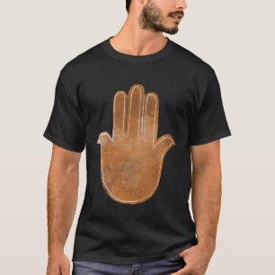 Hamsa Hand von Fatima Print verblasste braune Sket T-Shirt