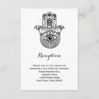 Hamsa Hand Wedding Reception Info Card