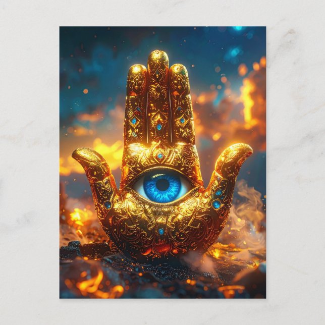 HAMSA-HAND - ZEN-BUDDHISMUS POSTKARTE (Vorderseite)