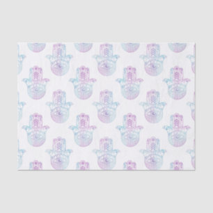 Hamsa Handmuster lila und blau Seidenpapier