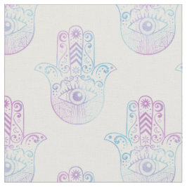 Hamsa Handmuster lila und blau Stoff